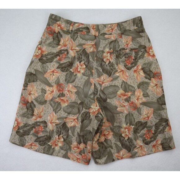 Tehama Nancy Haley Vintage Women's Shorts Size 12 Floral Print Pleated High Rise - Picture 10 of 11